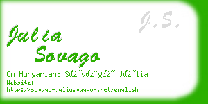 julia sovago business card